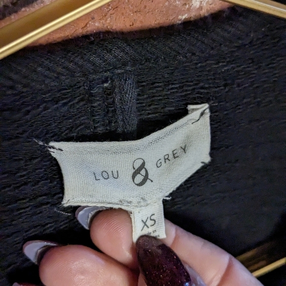 Lou & Grey XS Black & White‎ Striped Off Center Zipper Moto Jacket - Picture 5 of 10